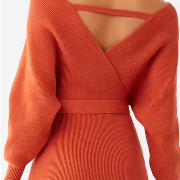 Sweater Off Shoulder Dress - Picture 2 of 2